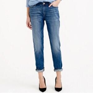 J. Crew Broken In Boyfriend Jeans Women's 25 Mid Rise Relaxed Fit Medium Wash